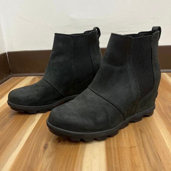 SOREL Joan of Arctic Wedge II Waterproof Leather Suede Slip-on Chelsea Boots 8.5 - Picture 8 of 9